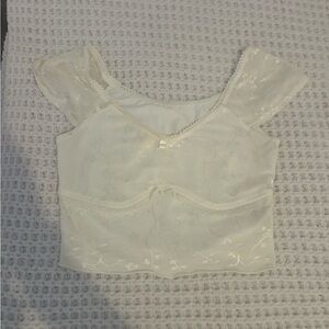 Chic Cream Lace Crop Top